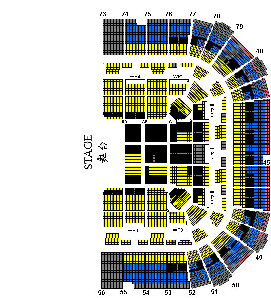 陳奕迅演唱會座位表 2023年1月8日、 13至14日