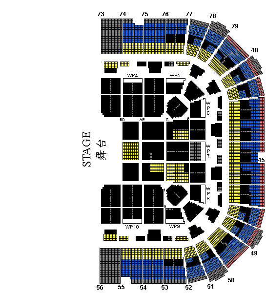 陳奕迅演唱會座位表 2023年1月2日至3日、6日至7日